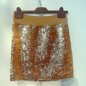 Lily White Gold Sequined Skirt